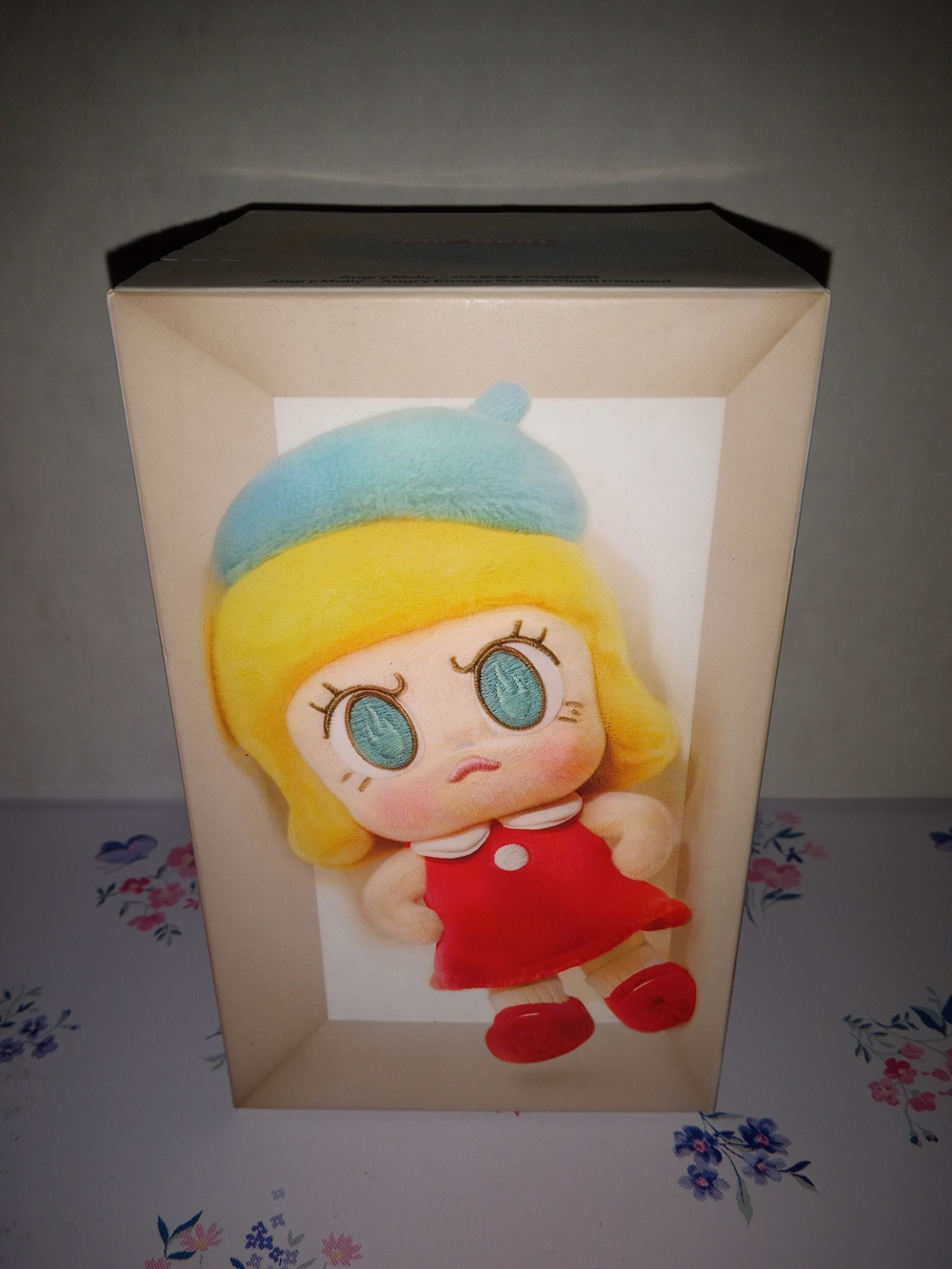 Blonde Plush Doll in Red Dress with Blue Beret